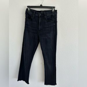 Mother Hustler Ankle Fray jeans in Black, size 27